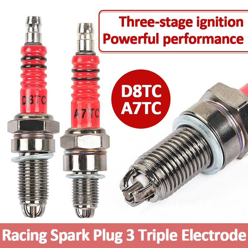 Motorcycle Spark Plug - 1/2 Stück Rennzündkerze mit 3 Elektroden